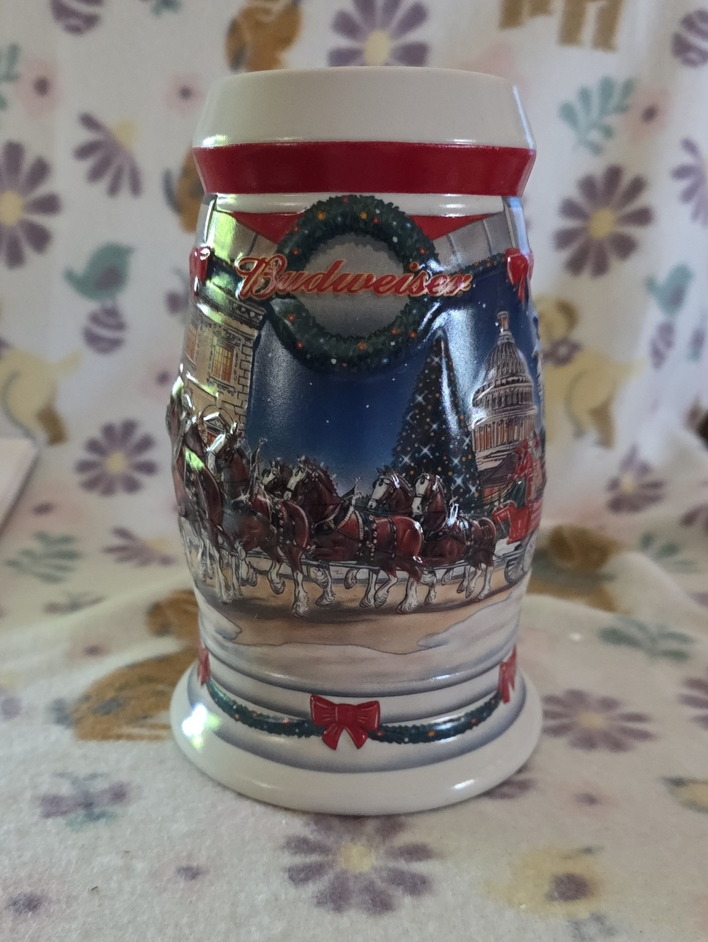 2001 Budweiser "Holiday at the Capitol" stein, manufactured by Ceramarte, Brazil